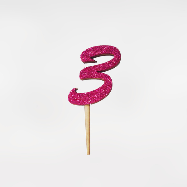 Cake topper Αριθμός με glitter για τούρτα