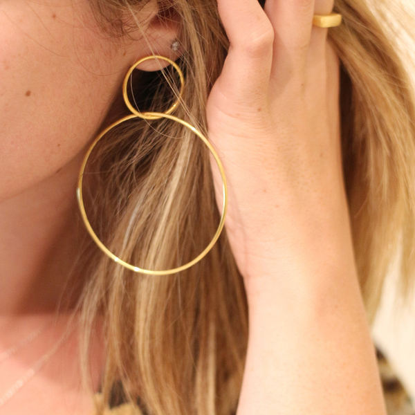 Gold Plated Double Hoops