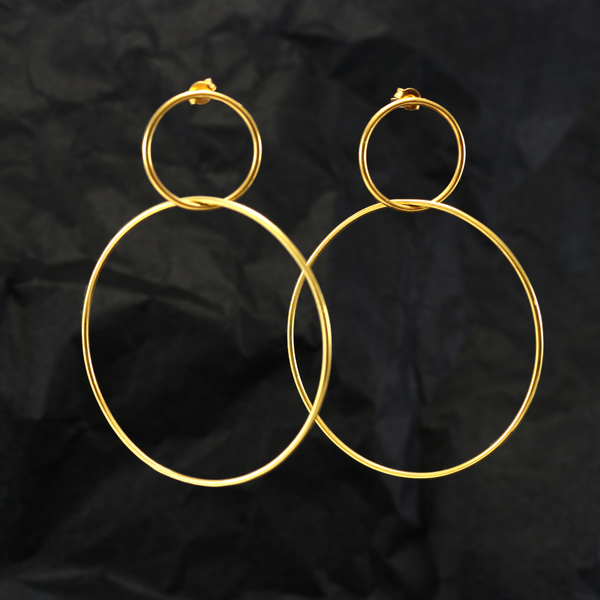 Gold Plated Double Hoops