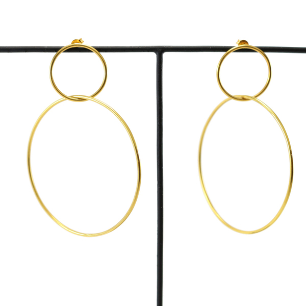 Gold Plated Double Hoops
