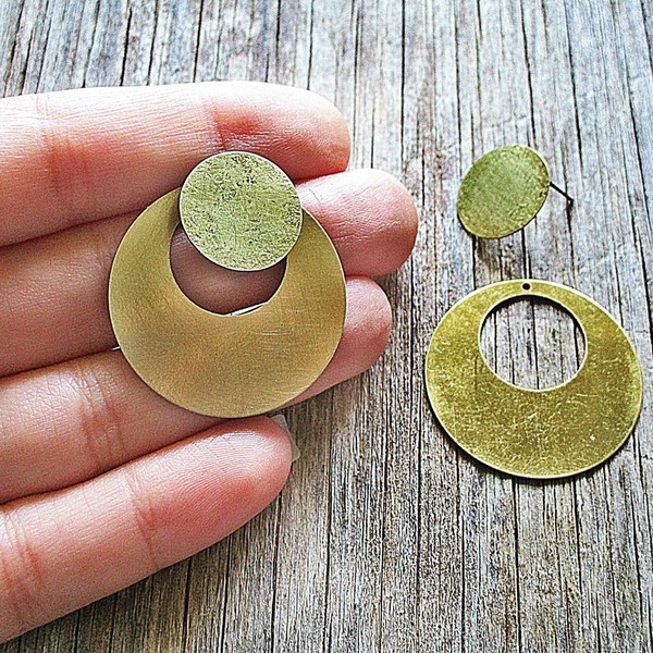 circle eclipse double| χειροποιητο διπλο σκουλαρικι καρφωτο κυκλος