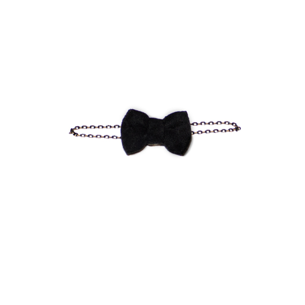 Black Suede Bow Bracelet