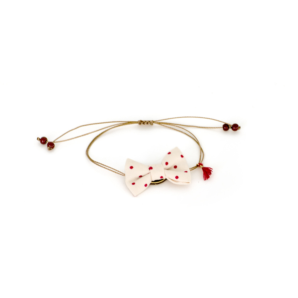 Red Polka Bow Bracelet