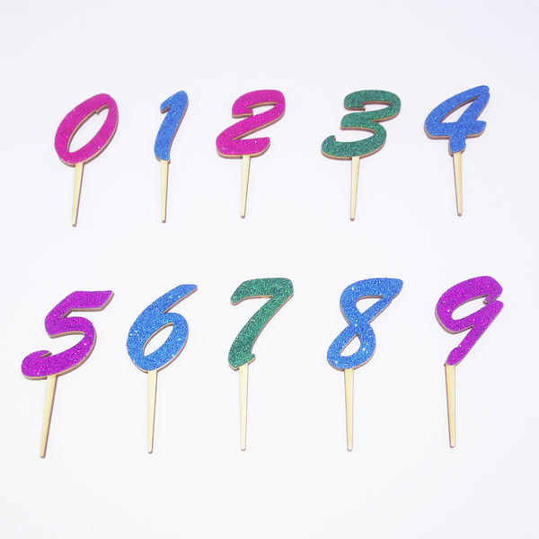 Cake topper Αριθμός με glitter για τούρτα