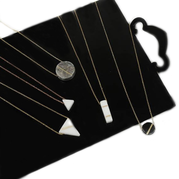 "A p o l l o n i a n " Circle Marble Necklace 925