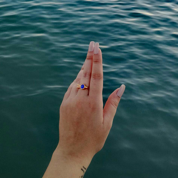 Δαχτυλίδι με κρύσταλλο swarovski, επιχρυσωμένο, ανοιχτό