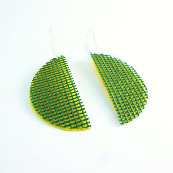 "Pop green and yellow" κρεμαστά σκουλαρίκια