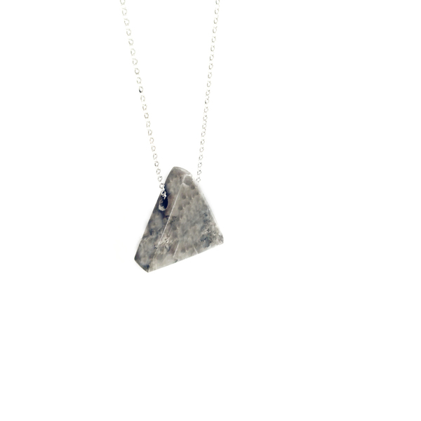 "E r a t o s t h e n i s " Triangle Marble Pendant 925-Χειροποίητο Κρεμαστό από Ελληνικό Μάρμαρο!