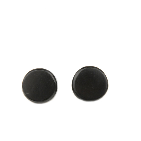 C I R C L E Black Marble Earrings 925-Χειροποίητα Σκουλαρίκια μινιμαλ από Ελληνικό Μάρμαρο!