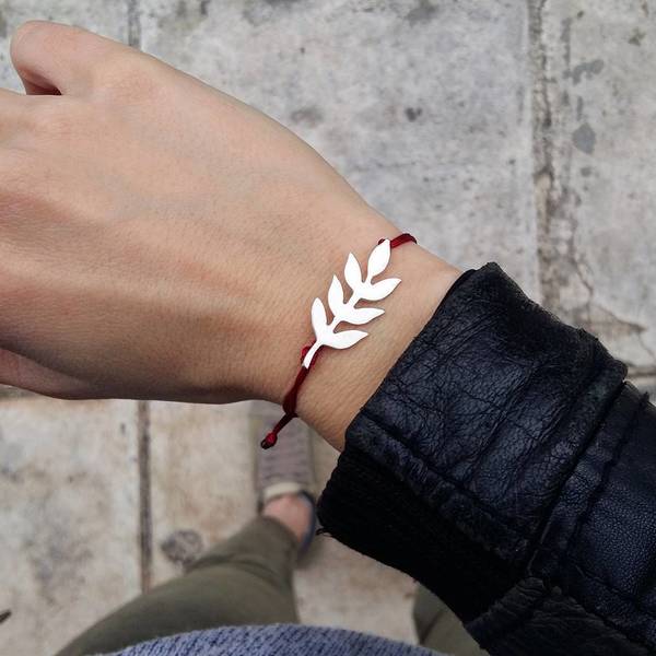 _fall bracelet - χειροποίητο βραχιόλι με φύλλο