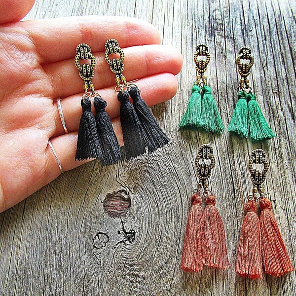 statement tassels knot| σκουλαρικι boho statement