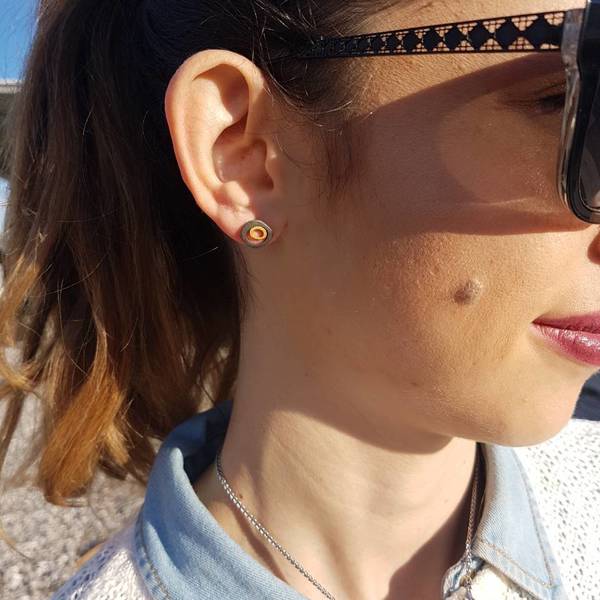 Ασημένια 925 χειροποίητα σκουλαρίκια καρφωτά.