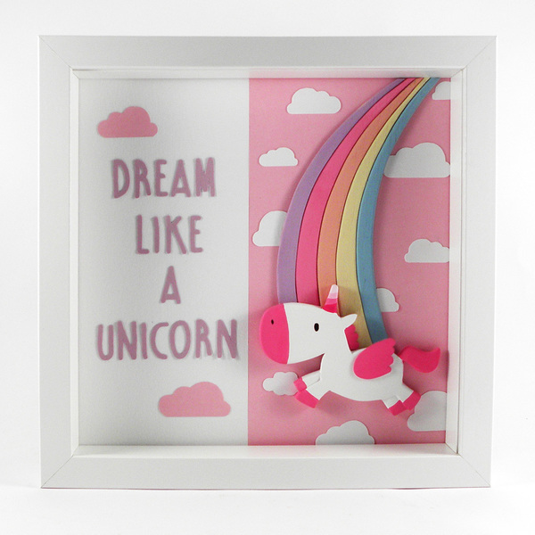 Παιδικό διακοσμητικό καδράκι " Dream like a Unicorn"