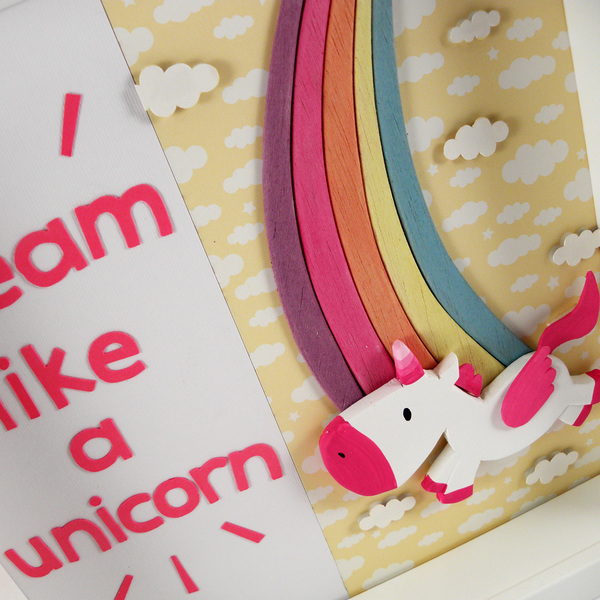 Παιδικό διακοσμητικό καδράκι " Dream like a Unicorn"