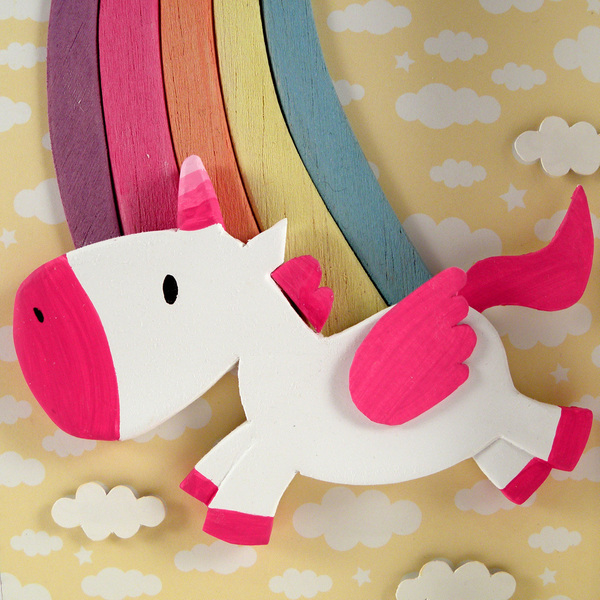 Παιδικό διακοσμητικό καδράκι " Dream like a Unicorn"