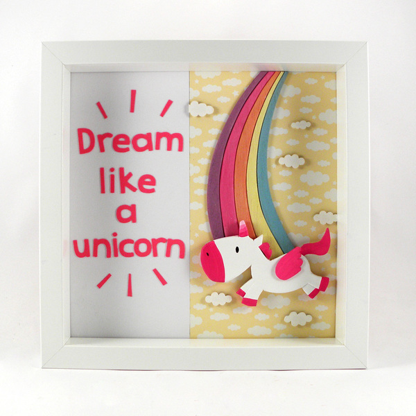 Παιδικό διακοσμητικό καδράκι " Dream like a Unicorn"
