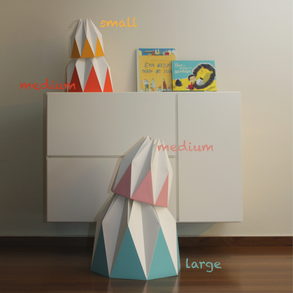 Χάρτινο μεταξοτυπημένο καπέλο λάμπας origami small πράσινο