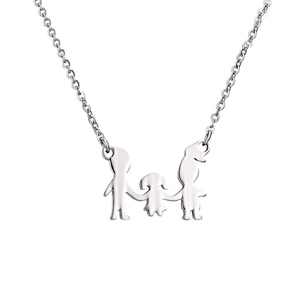 family necklace 1 cute kid| ατσαλινο κολιε οικογενεια αγορι/κοριτσι minimal