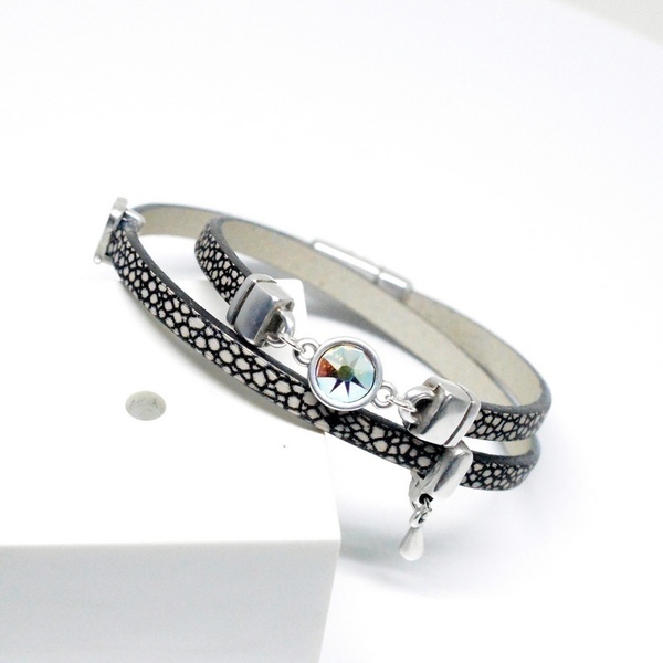 Βραχιόλι Snake /Swarovski White Alabaster V1628