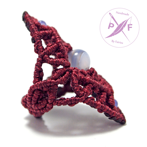 Macrame κοκκινο δαχτυλίδι