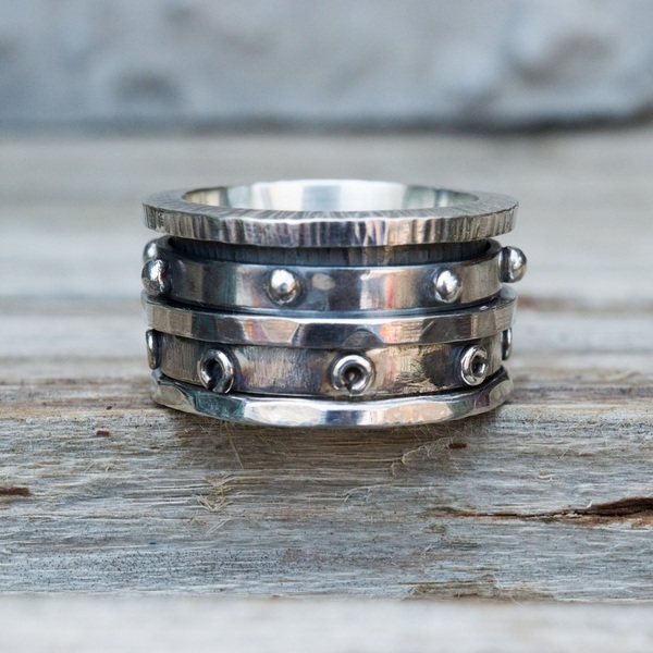 Ασημένιο ανδρικό δαχτυλίδι spinner