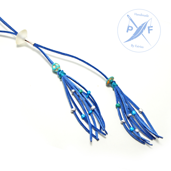 Μακρύ boho multilaer κολιέ με Tυρκουάζ