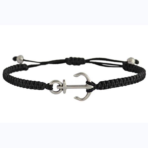 Ανδρικό βραχιόλι Άγκυρα macrame black