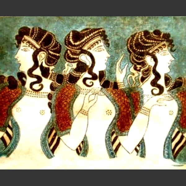 THE BLUE LADIES κολιέ με απεικόνιση πανω σε ξύλο διακοσμημένο με χάντρες χαουλίτη.