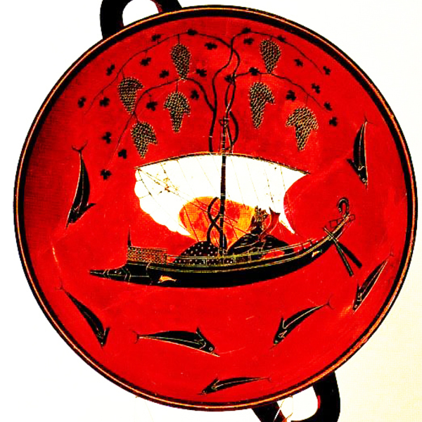 CROSSING THE WINE SEA Σκουλαρίκια με απεικόνιση το ¨Ταξίδι του Διόνυσου"