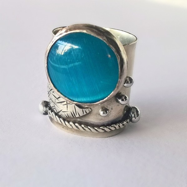 Δαχτυλιδι aquamarine οξειδωμενο