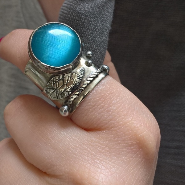 Δαχτυλιδι aquamarine οξειδωμενο
