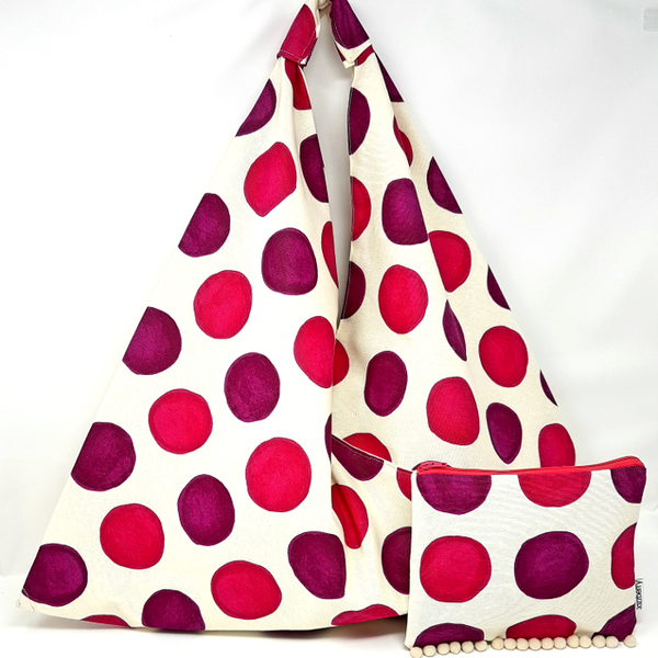 Σετ Origami ώμου Jazzberry Dots και ασορτί νεσεσέρ