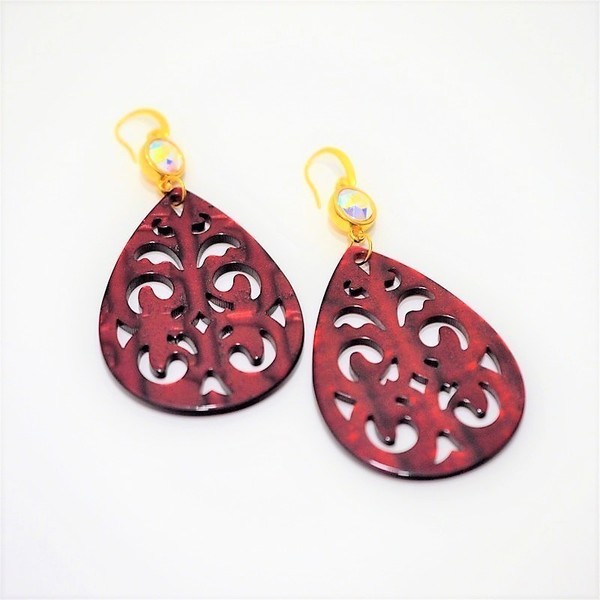 Σκουλαρίκια Acrylic Gold/Swarovski Crystal Iridizon