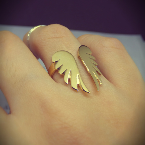 "Angel Wings" Χειροποίητο δαχτυλίδι επάργυρο ή επίχρυσο 18Κ με φτερά αγγέλου!