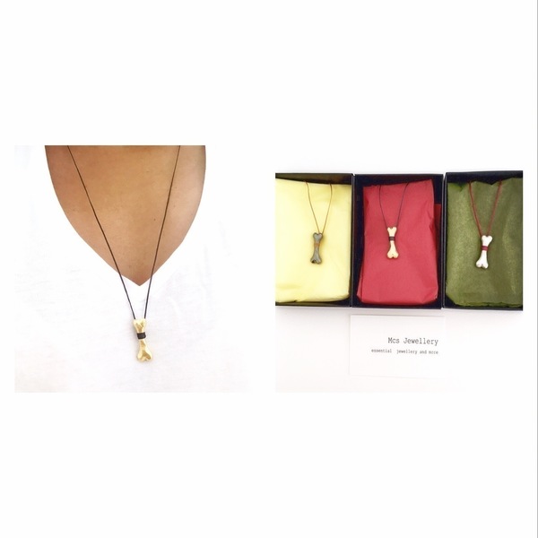 "the bone pendant"//ασήμι 925 - σε κόκκινο χρώμα