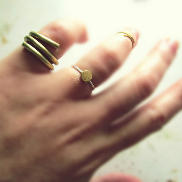 spiral wire ring| χειροποιητο δαχτυλιδι minimal - Μέγεθος 2cm