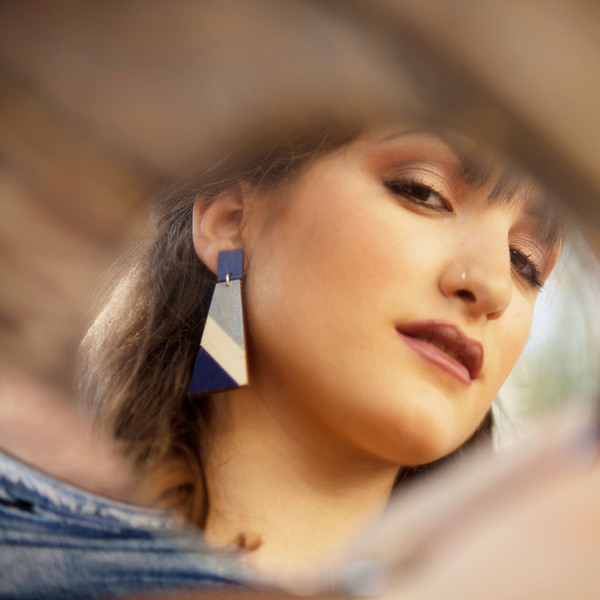 Colorful wooden earrings