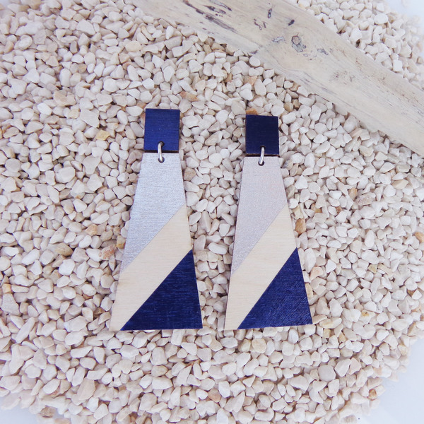 Colorful wooden earrings