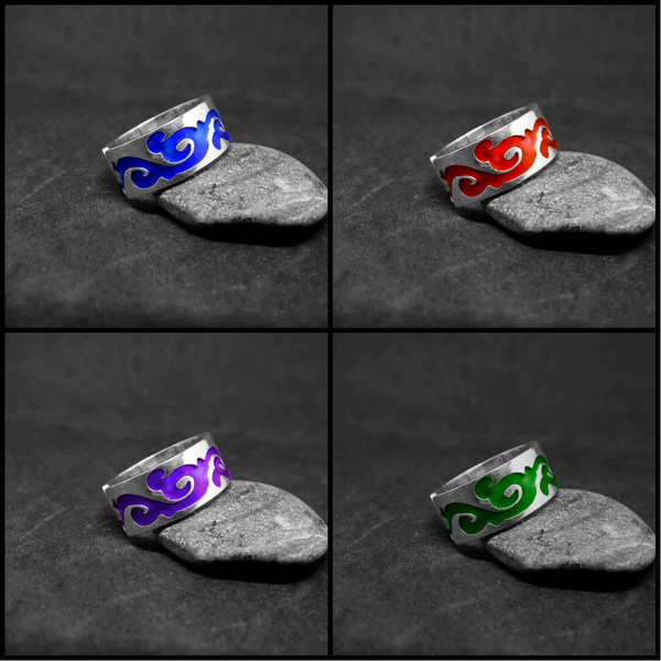 "Multicolour rings" - Χειροποίητα unisex επάργυρα-επίχρυσα δαχτυλίδια με σμάλτο!