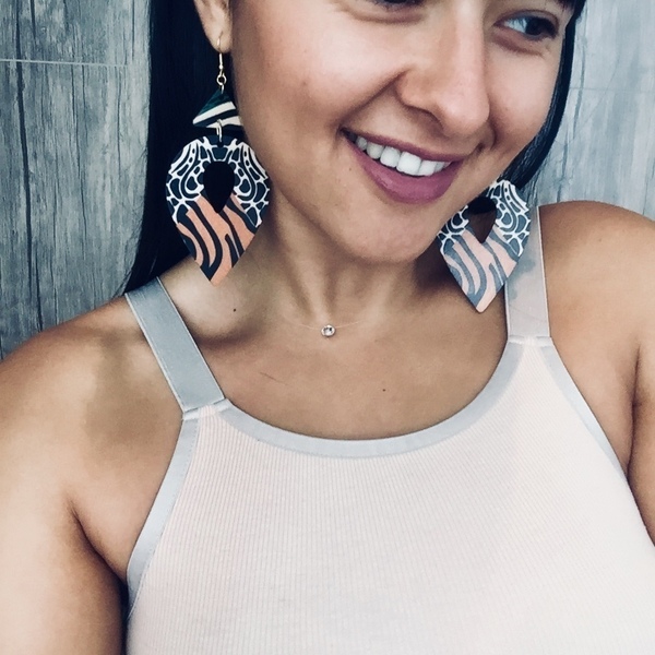 Animal print wooden earrings