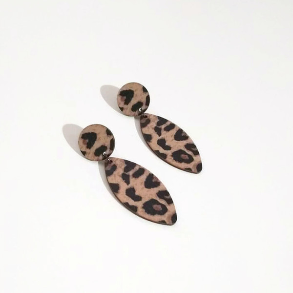 Ξύλινα Σκουλαρίκια "Leopard"