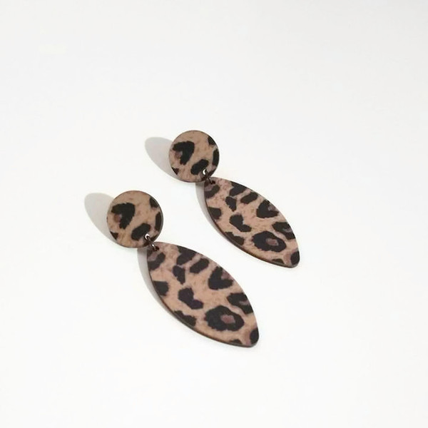 Ξύλινα Σκουλαρίκια "Leopard"