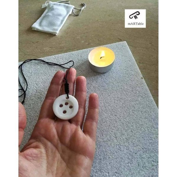 "B u t t o n " Marble Pendant-Χειροποίητο Κρεμαστό από Ελληνικό Μάρμαρο!