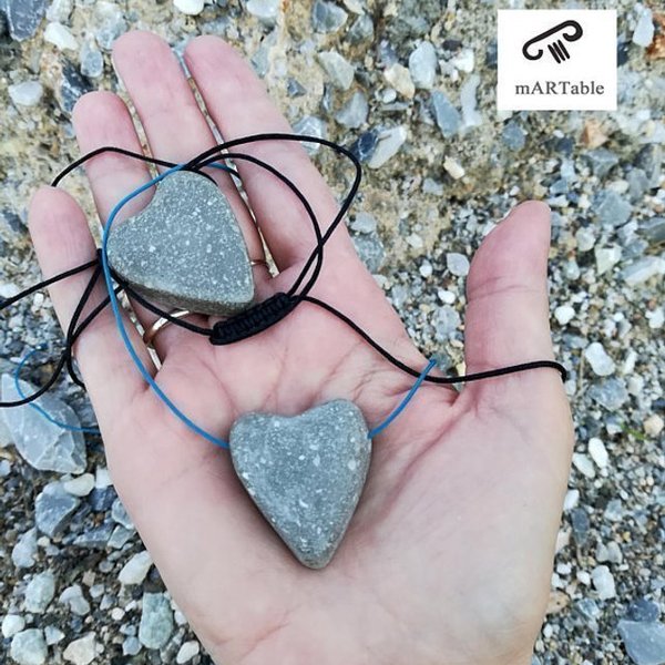 H e a r t Concrete Pendant-Χειροποίητο Κρεμαστό από Τσιμέντο!