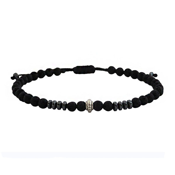 Ανδρικό βραχιόλι Lava Hematite