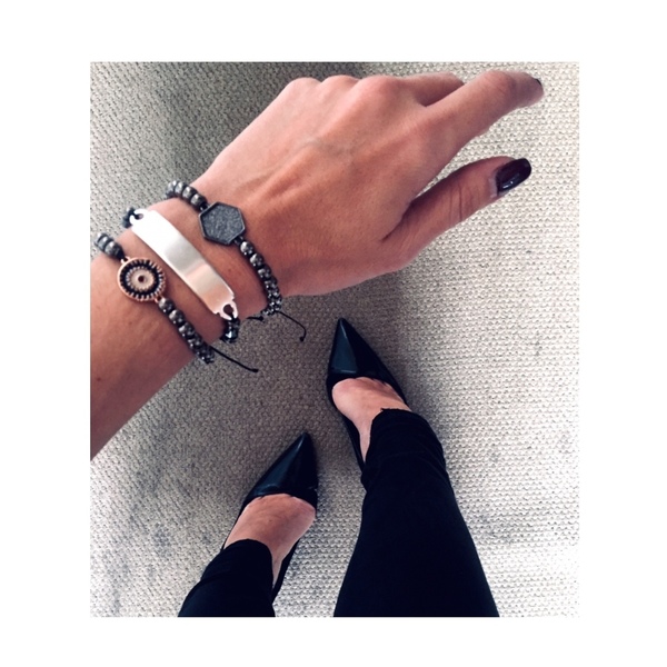 “ID” hematite unisex bracelet