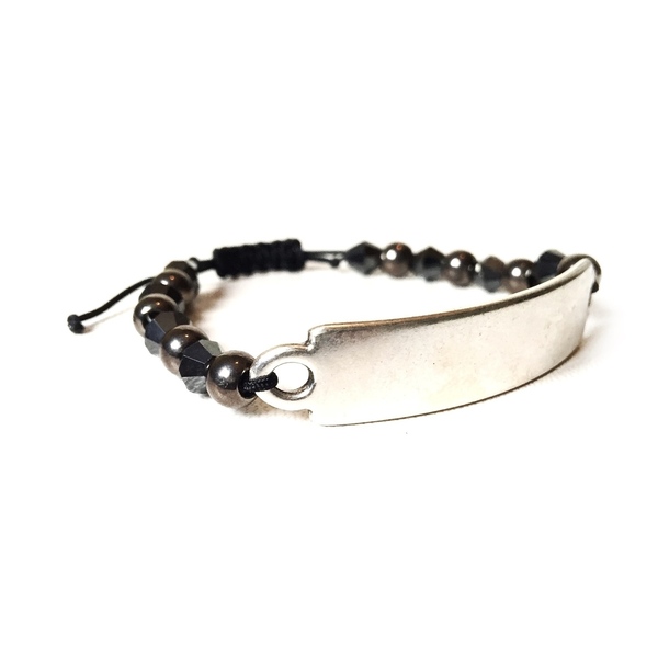 “ID” hematite unisex bracelet