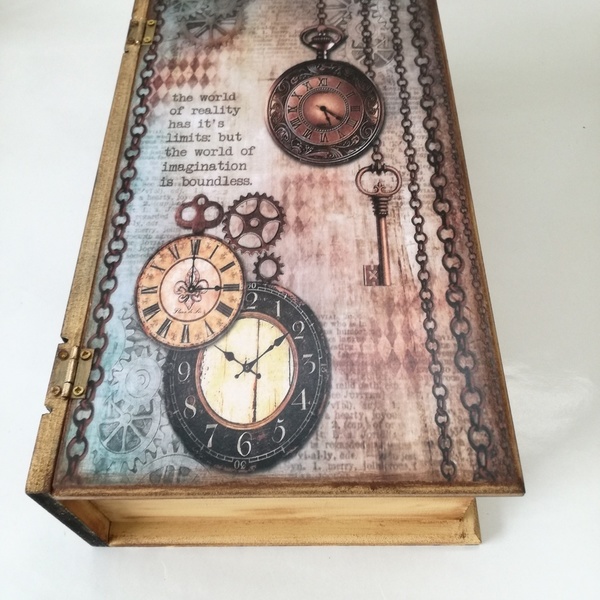 Κουτί αποθήκευσης βιβλίο XL vintage clocks