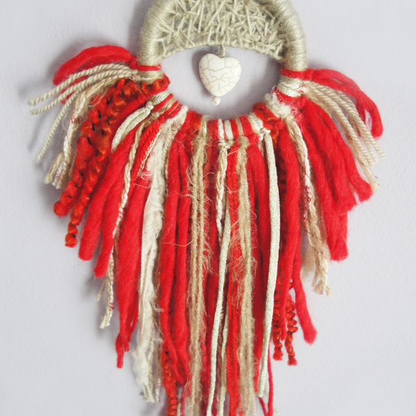 String art κρεμαστό τοίχου κόκκινο με μπεζ