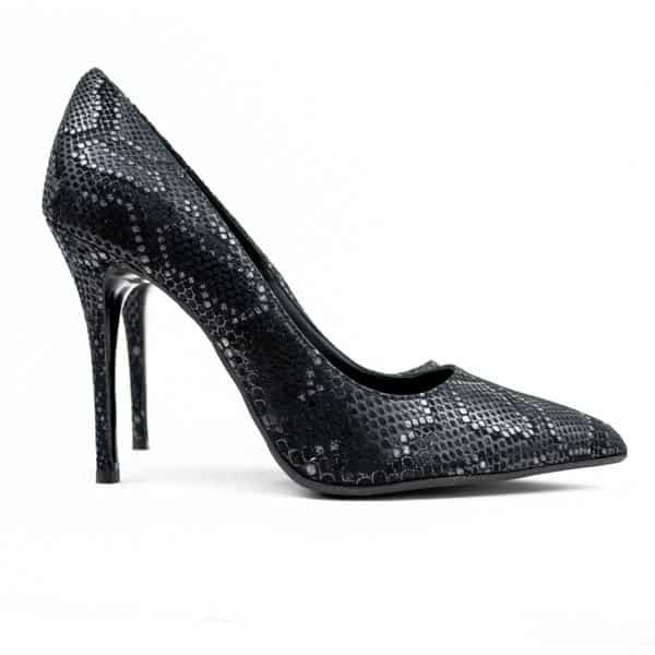 Δερμάτινη μυτερή γόβα “Girls night out” Silver